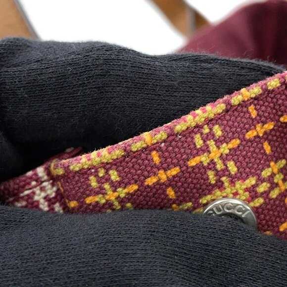 GUCCI Children's Check Pattern Interlocking G Tote Bag Canvas/Leather Brown - Picture 9 of 13